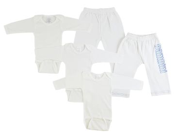 Infant Long Sleeve Onezies and Track Sweatpants (Color: White/Blue, size: Newborn)