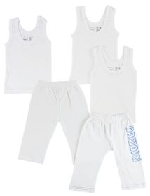 Infant Tank Tops and Track Sweatpants (Color: White/Blue, size: Newborn)