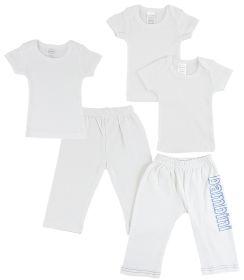 Infant T-Shirts and Track Sweatpants (Color: White/Blue, size: Newborn)