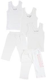 Infant Tank Tops and Track Sweatpants (Color: White/Pink, size: Newborn)