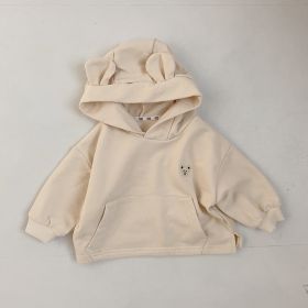 Children's Autumn Bear Hooded Sweatshirt (Option: Apricot-100cm)