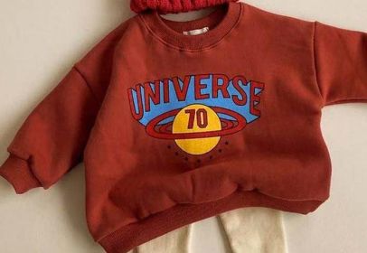 Baby Chunqiu Planet Pullover Long Sleeve Sweater (Option: Red-66cm)
