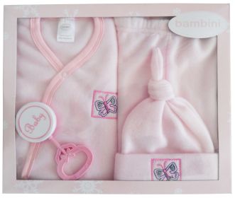4 Piece Fleece Set - Pink (Color: pink, size: Newborn)