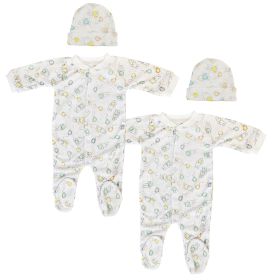 Unisex Closed-toe Sleep & Play with Caps (Pack of 4 ) (Color: White, size: medium)