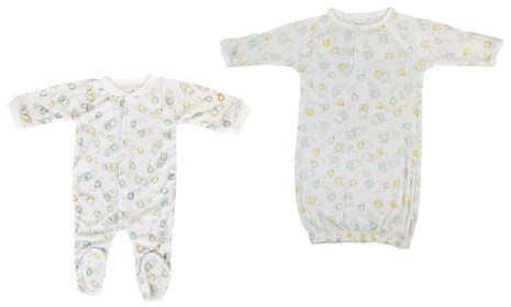 Unisex Closed-toe Sleep & Play (Pack of 2 ) (Color: White, size: Newborn)