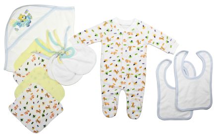 Newborn Baby Boys 11 Pc Layette Baby Shower Gift Set (Color: White/Blue, size: Newborn)