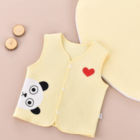 Pure Cotton Newborn Vest Warm Waistcoat (Option: Yellow-90cm)