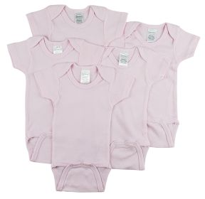 Short Sleeve One Piece 5 Pack (Color: pink, size: medium)