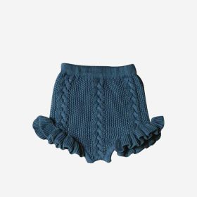 Thin Lace Knit Shorts For Girls (Option: Blue-80cm)