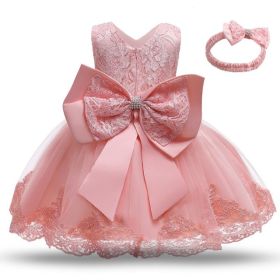 M Baby Girl Year Birthday Dress Newborn Christening Gown (Option: Light Pink1-5T)