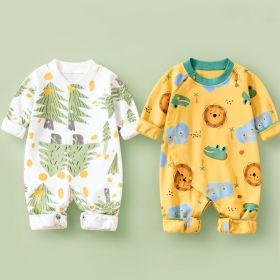 Cotton Long Sleeved Spring Clothing Children's Jumpsuit (Option: Little Forest Zoo-90cm)
