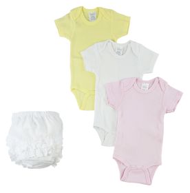 White Girl's Onezies and Fancy Pants Underwear (Color: White, size: Newborn)