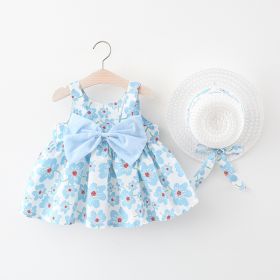Children's Vest Westernized Sleeveless Dress (Option: Blue-80cm)