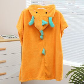 New Dinosaur Children Increase Absorbent Bathrobe With Hood Cloak (Option: Orange-70x140CM bulk)
