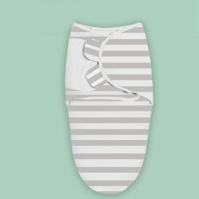 Baby Print Cotton Kickproof Sleeping Bag (Option: Grey Stripes-3to6months)
