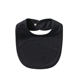Baby Products Cotton Solid Color Bib With Hidden Buckle Saliva Towel Multi-color Optional (Color: Black)