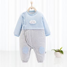 Warm Jumpsuit Newborn Cotton Crawling Suit (Option: Baby cloud blue-59cm)