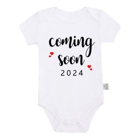 Announced Pregnancy 2024 Newborn Baby Romper Pure Cotton Rompers (Option: PF1062 White-0 3M)
