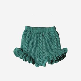 Thin Lace Knit Shorts For Girls (Option: Green-80cm)