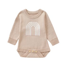 Children's Romper Sweater  White Light Brown (Option: Light Brown-100cm)