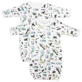 Printed Infant Gowns - 2 Pack (Color: Print, size: Newborn)