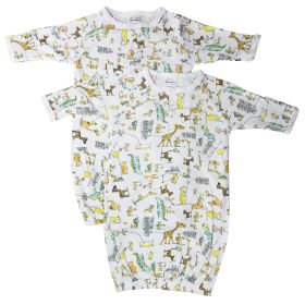 Unisex Newborn Baby 2 Piece Gown Set (Color: White, size: Newborn)