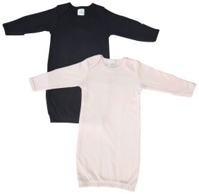 Newborn Baby Girl 2 Piece Gown Set (Color: Black/Pink, size: Newborn)