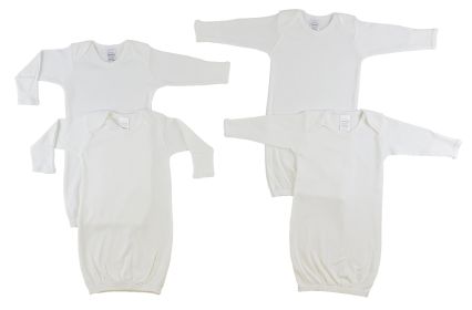 Infant Gowns - 4 Pack (Color: White, size: Newborn)