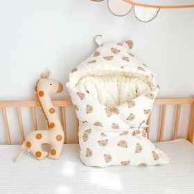 Autumn And Winter Thickened Baby Cotton Wrinkled Beanie Velvet Quilt (Option: Little bear head)