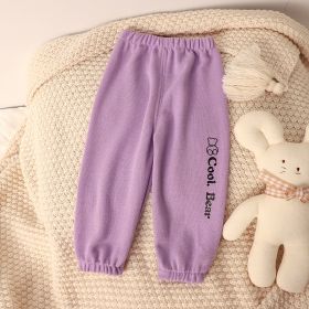 Loose Outer Wear Casual Children Korean Sports Pants (Option: Q Outer Wear Purple Pants-80)