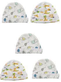 Beanie Baby Caps (Pack of 5) (Color: White Prints, size: One Size)