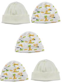 Beanie Baby Caps (Pack of 5) (Color: Yellow/Prints, size: One Size)