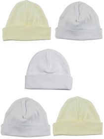 Boys Baby Cap (Pack of 5) (Color: Yellow/Blue, size: One Size)