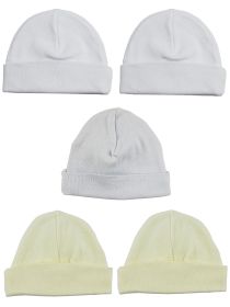 Boys Baby Cap (Pack of 5) (Color: Blue/'White/Yellow, size: One Size)