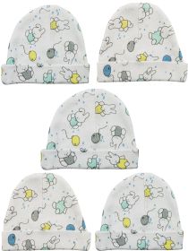Beanie Baby Caps (Pack of 5) (Color: Bunny Print, size: One Size)