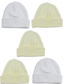 Beanie Baby Caps (Pack of 5) (Color: Yellow/White, size: One Size)