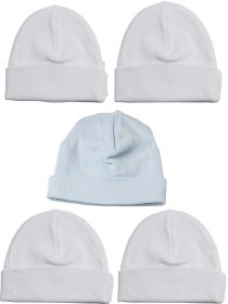 Boys Baby Caps (Pack of 5) (Color: Blue/White, size: One Size)