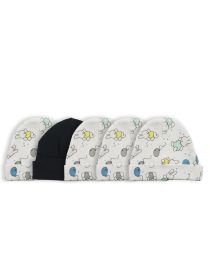 Baby Cap (Pack of 5) (Color: Black/Print, size: One Size)