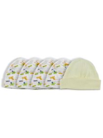 Baby Cap (Pack of 5) (Color: Print/Yellow, size: One Size)