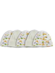 Baby Cap (Pack of 5) (Color: White/Print, size: One Size)