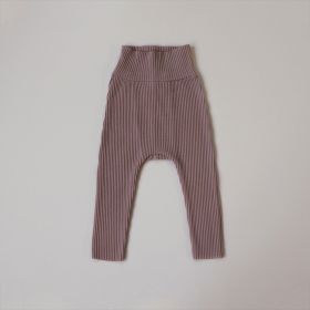 Leggings Girls Solid Color High-waisted Trousers (Option: Taro Purple Bottom Pants-73CM)