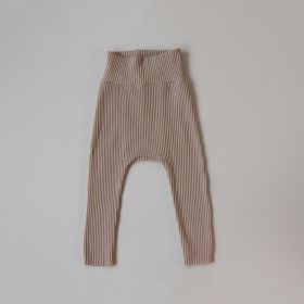 Leggings Girls Solid Color High-waisted Trousers (Option: Pale Gray Bottom Pants-73CM)