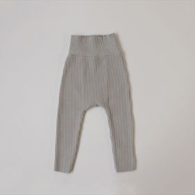 Leggings Girls Solid Color High-waisted Trousers (Option: Light Gray Bottom Pants-73CM)