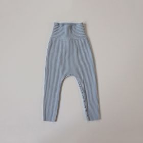Leggings Girls Solid Color High-waisted Trousers (Option: Light Blue Bottom Pants-73CM)