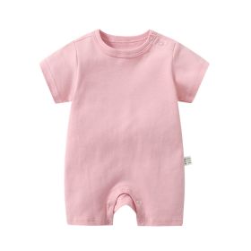 Baby Summer Short Sleeve Boxer Jumpsuit (Option: Jade Pink-59cm)