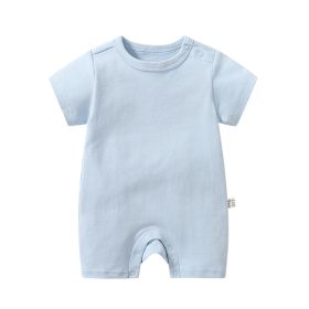 Baby Summer Short Sleeve Boxer Jumpsuit (Option: Medium Blue-66cm)