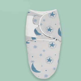 Baby Print Cotton Kickproof Sleeping Bag (Option: Blue Stars-0to3months)