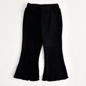 Western Style Bell-bottom Pants Baby Girl Fungus (Option: Thread Black Wooden Ear-100cm)