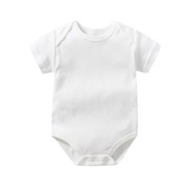 Baby Short Sleeve Triangle Cotton Bottoming Wrap Fart Jumpsuit (Option: White-3m)