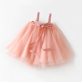 Children's Mesh Pettiskirt Gauze Skirt (Option: Cherry Blossom Pink Spot-1 6 Years Old Spot)
